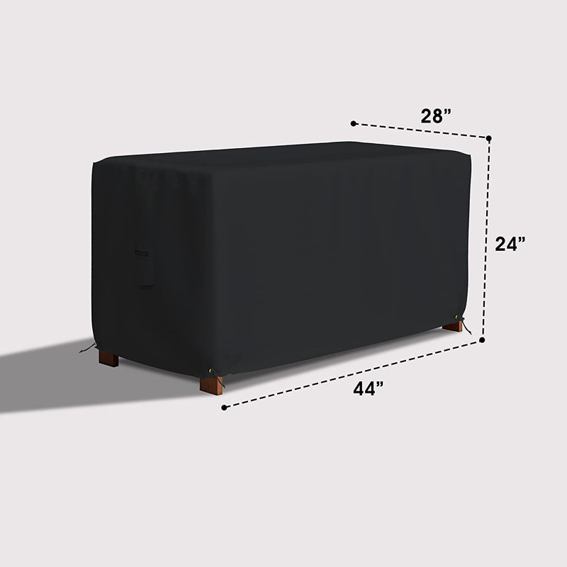 High Density Patio Deck Box Cover, Cover for Outdoor Rectangle Ottoman with Storage, Waterproof Rectangle Ottoman Outdoor Deck Box Cover