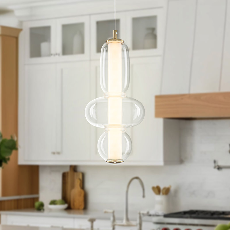 Luminaire suspendu DEL en verre transparent