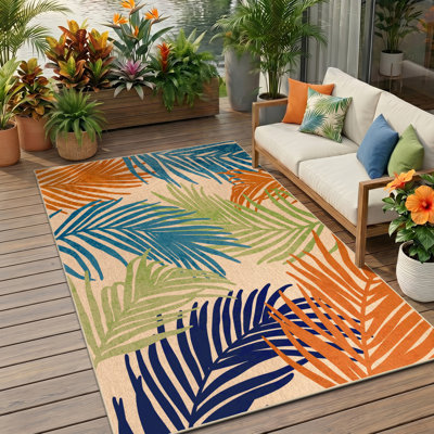 Washable Non Slip Boho Indoor / Outdoor Area Rug