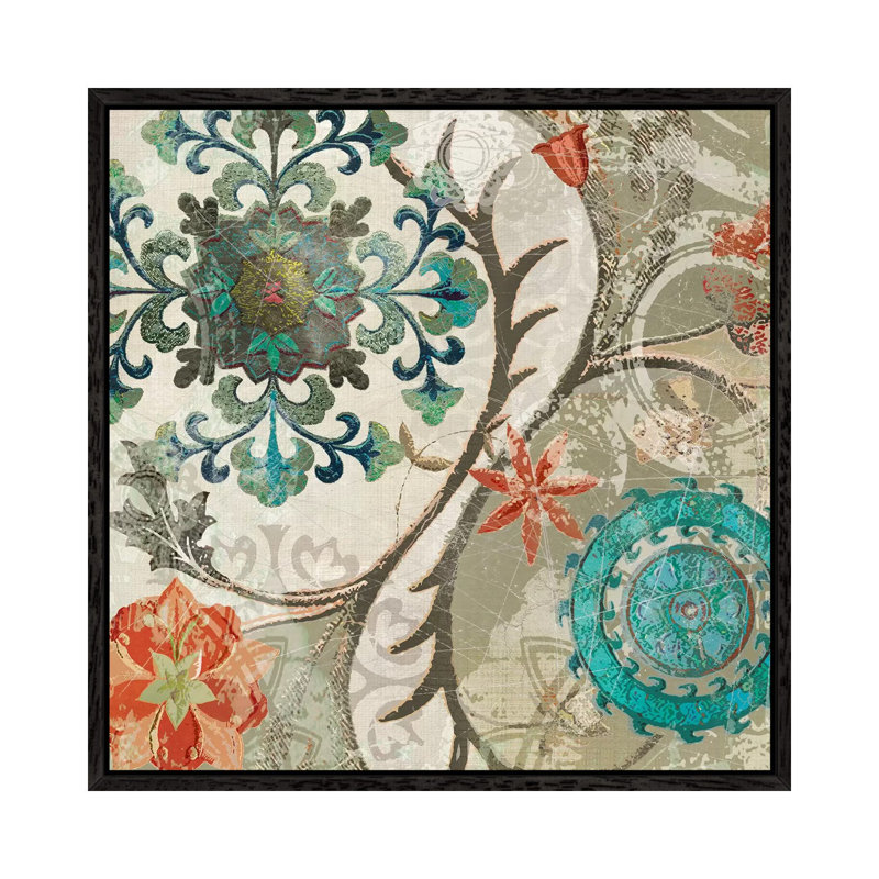 Royal Tapestry II by Carol Robinson - Print on Canvas, 66.04 cm H x 66.04 cm W, Black Framed