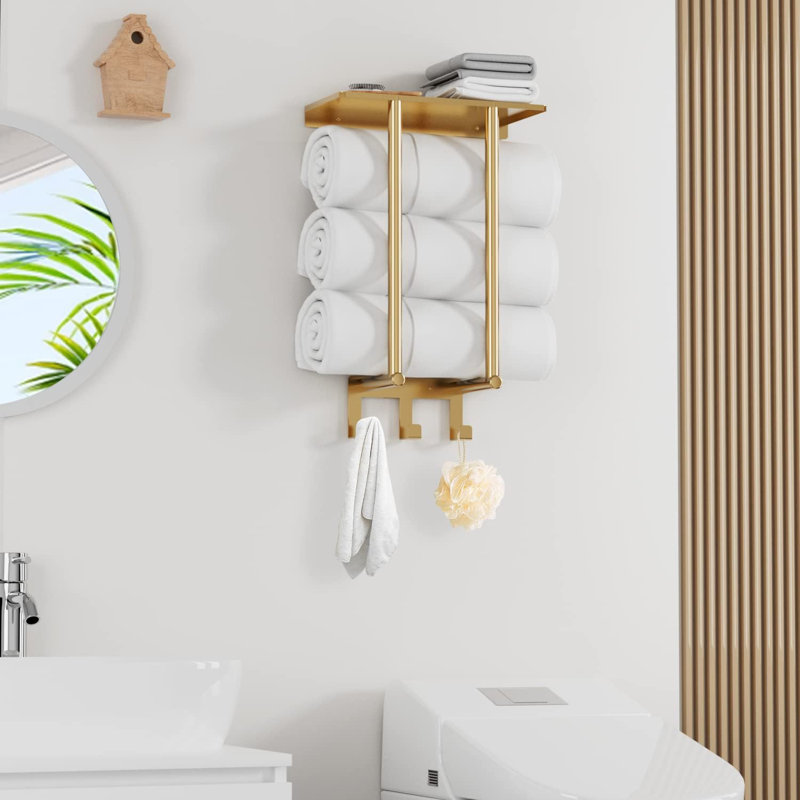Wall Towel Rack, Gold