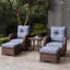 Layinsun Wicker Outdoor Patio Ottomans Set Of 2-1054065114-1054065113