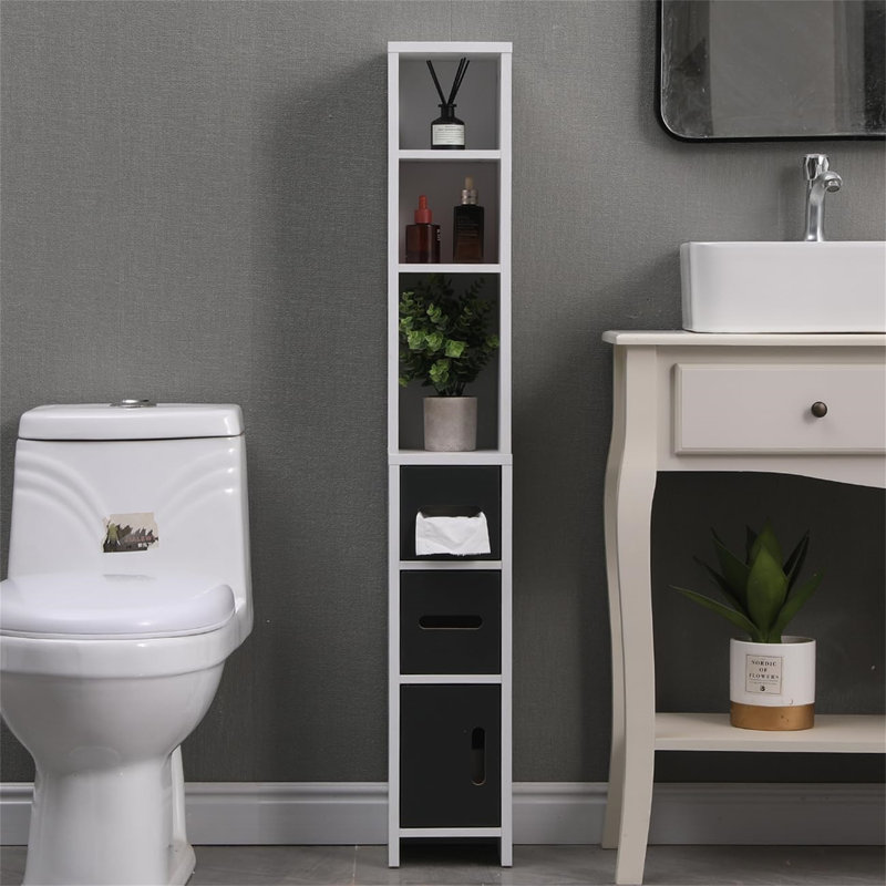 Pariasca Linen Cabinet, White/Black
