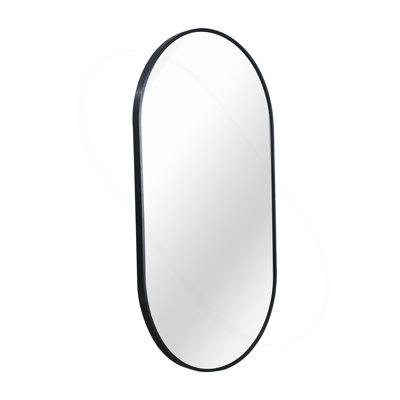 Miroir ovale noir en métal 20 po x 28 po