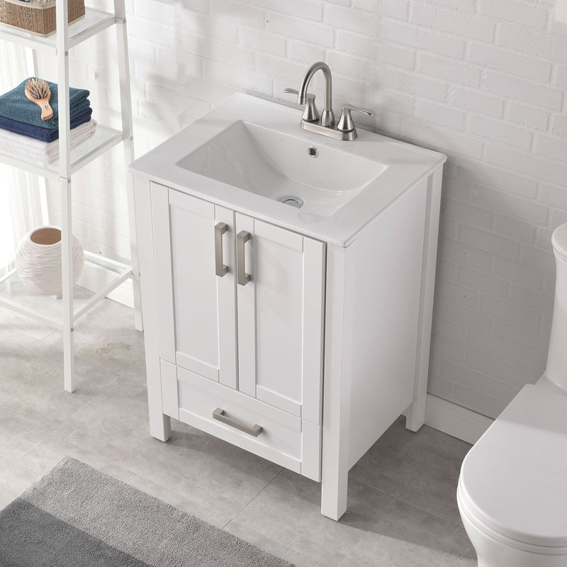 Anya-Beth 24'' Single Bathroom Vanity with Manufactured Wood Top, White