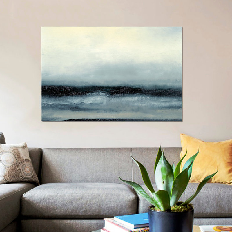« ocean maré iii », reproduction sur toile, H 18 po x l 26 po x P 1,5 po, Pas de tapis, Toile tendue