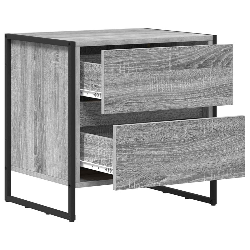 50cm W Manufactured Wood Bedside Table, Grey Sonoma