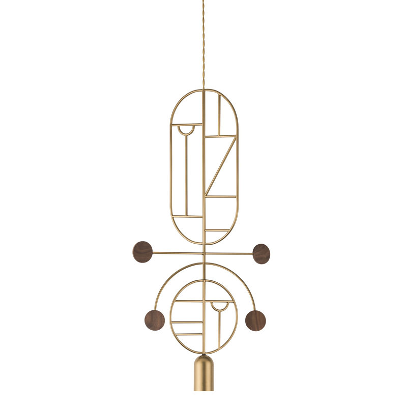 Wooden Dots 1 - Light Pendant, Walnut, Brass