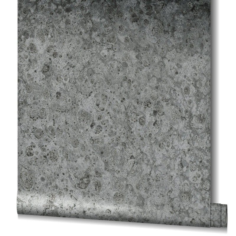 Air Collection Igneous Effect Textured Wallpaper Roll, Black