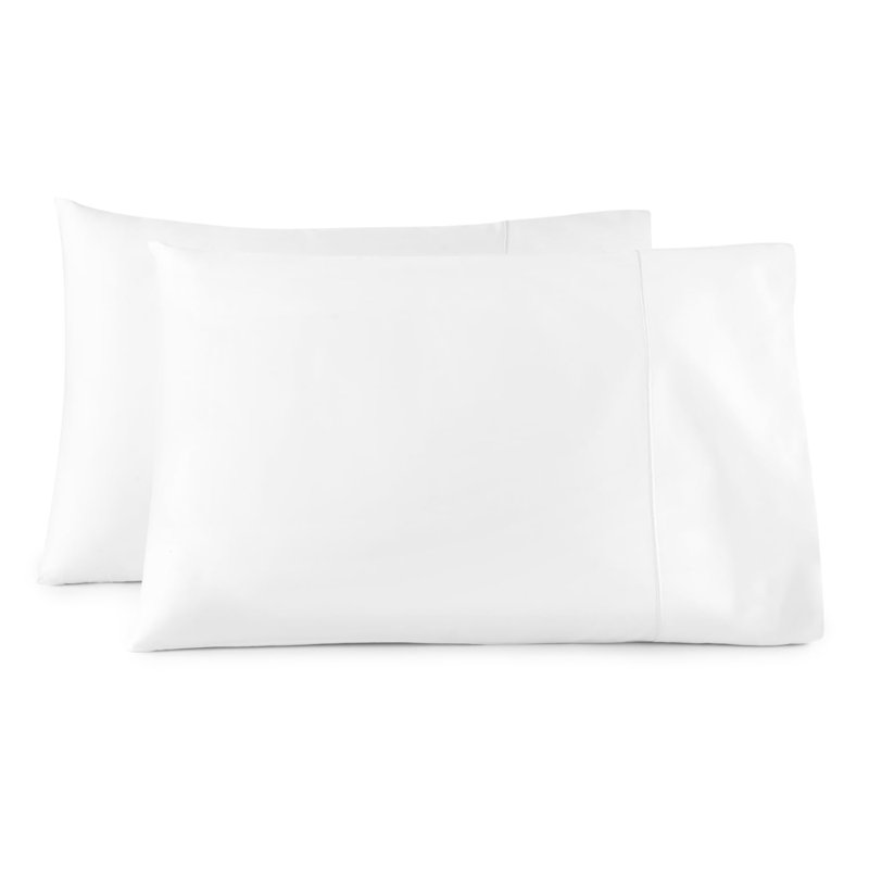 100% Organic Cotton Pillow Cases Queen Size Set of 2-100% Cotton Pillowcases GOTS Certified 500 Thread Count - Naturally Cooling Comfortable Breathable & Soft Pillow Cases (White, Queen)