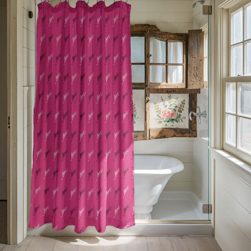 Rideau de douche Premium 18, Rose, H 74 po x l 71 po