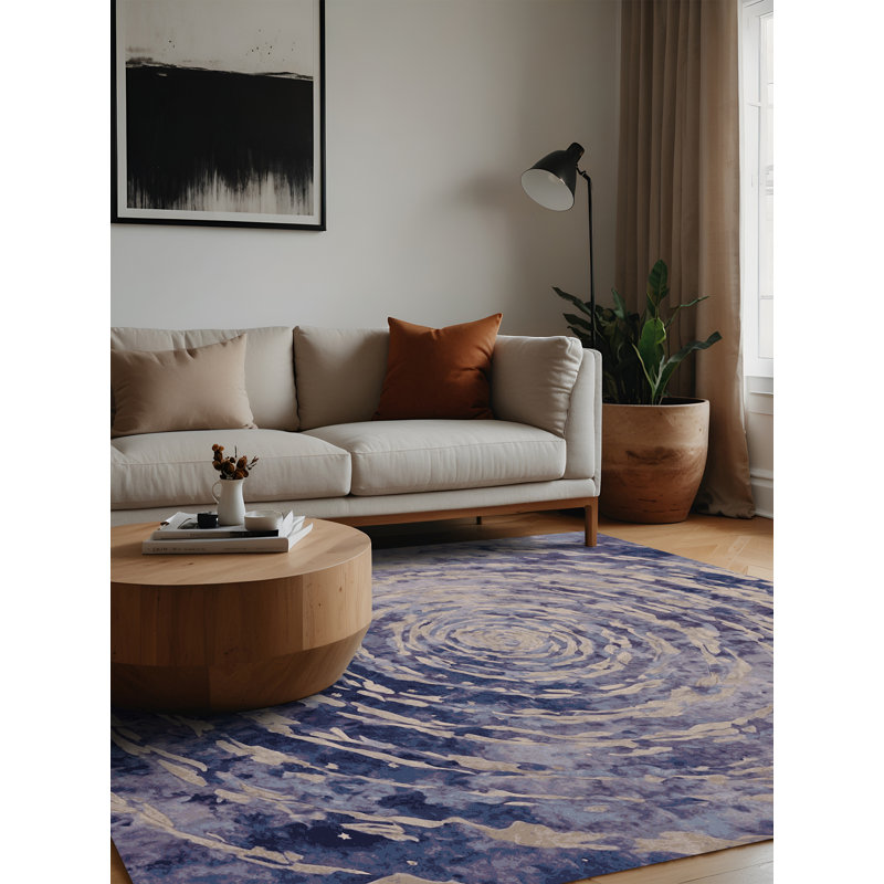 Machine Washable Gray Area Rug, Square 6'