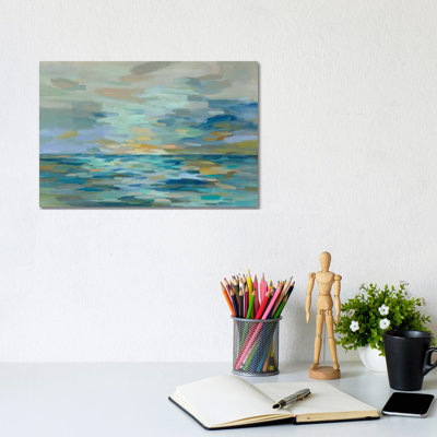 Pastel Blue Sea 1 Piece Wrapped Canvas Wall Art