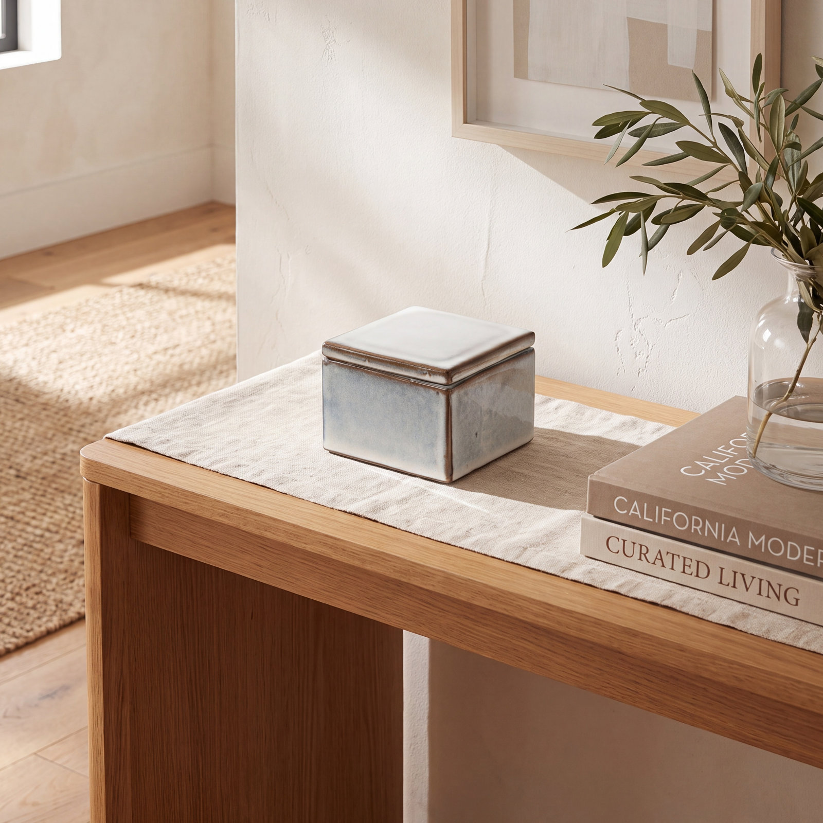 Lamarius Stoneware Decorative Box, White