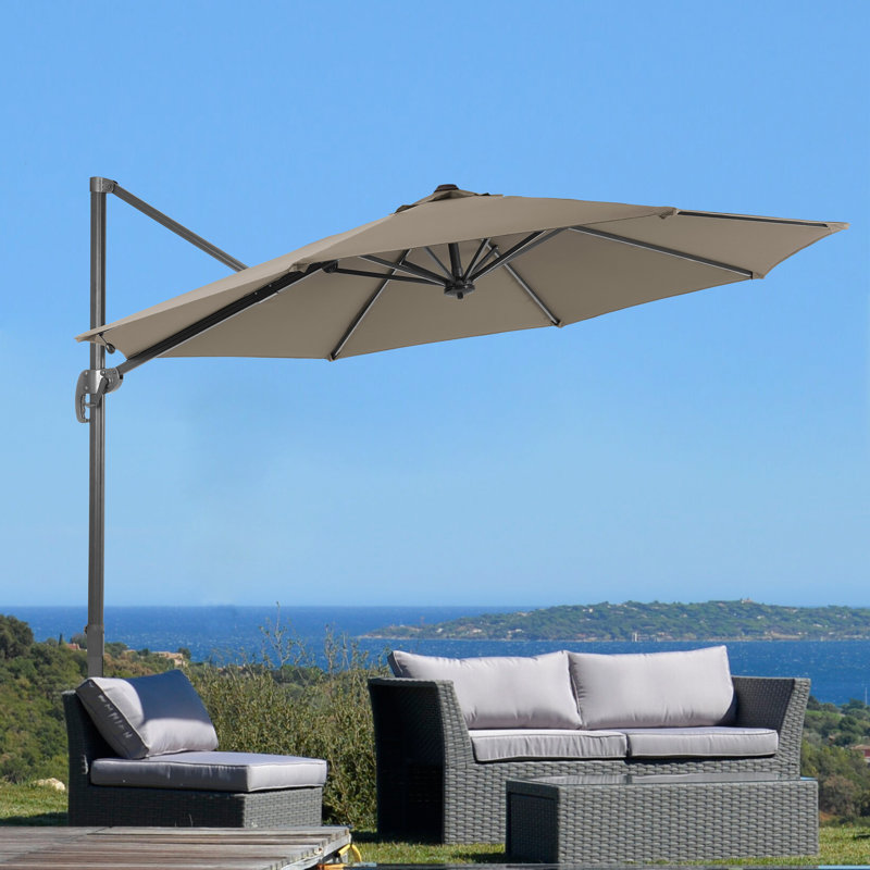 Parasol en porte-à-faux 120 po Landers, Taupe