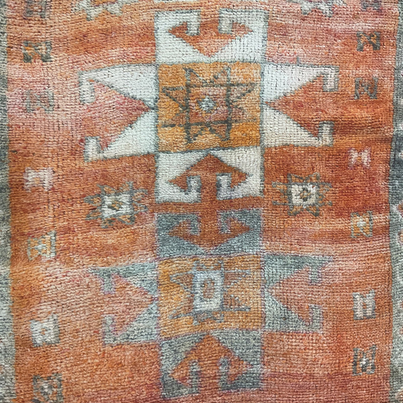 Tapis de couloir en laine Oushak fait à la main Bungalow Rose