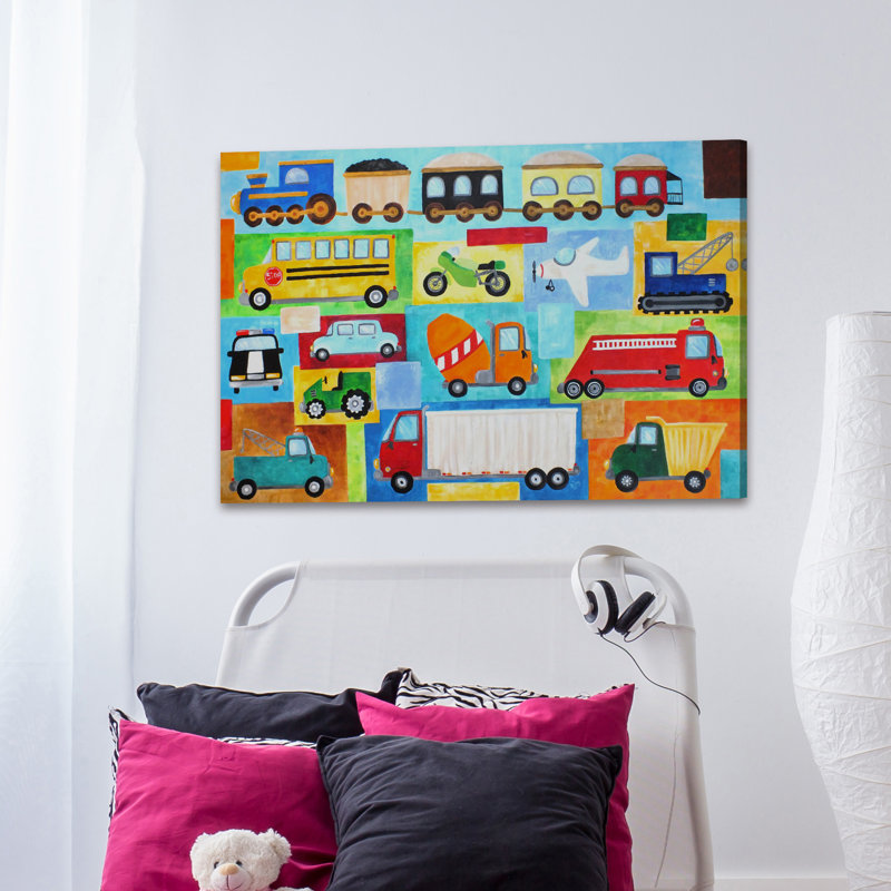 Trains And Such by Nicola Joyner - Painting on Canvas, 30cm H x 45cm W x 3.81cm D