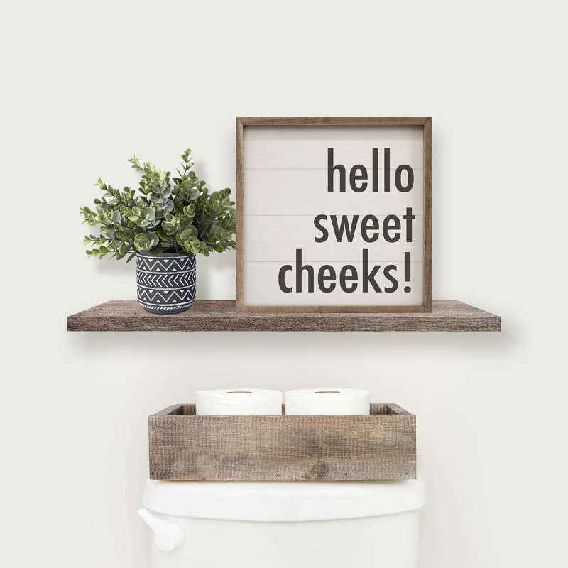 Hello Sweet Cheeks Block White, 4" H x 4" W