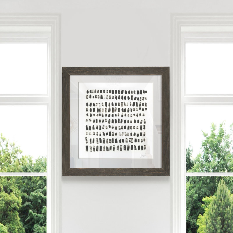 " Mixed Signals I " Painting Print, 35.5" H x 35.5" W x 1.5" D, Gray Framed