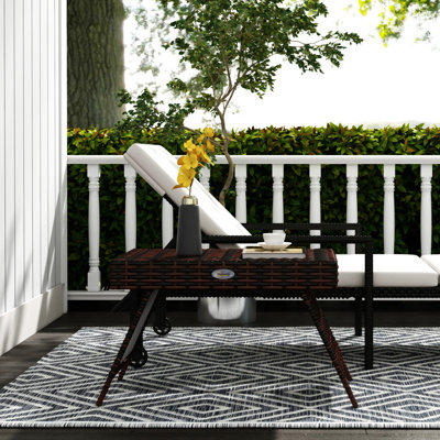 Folding Rattan Side Table