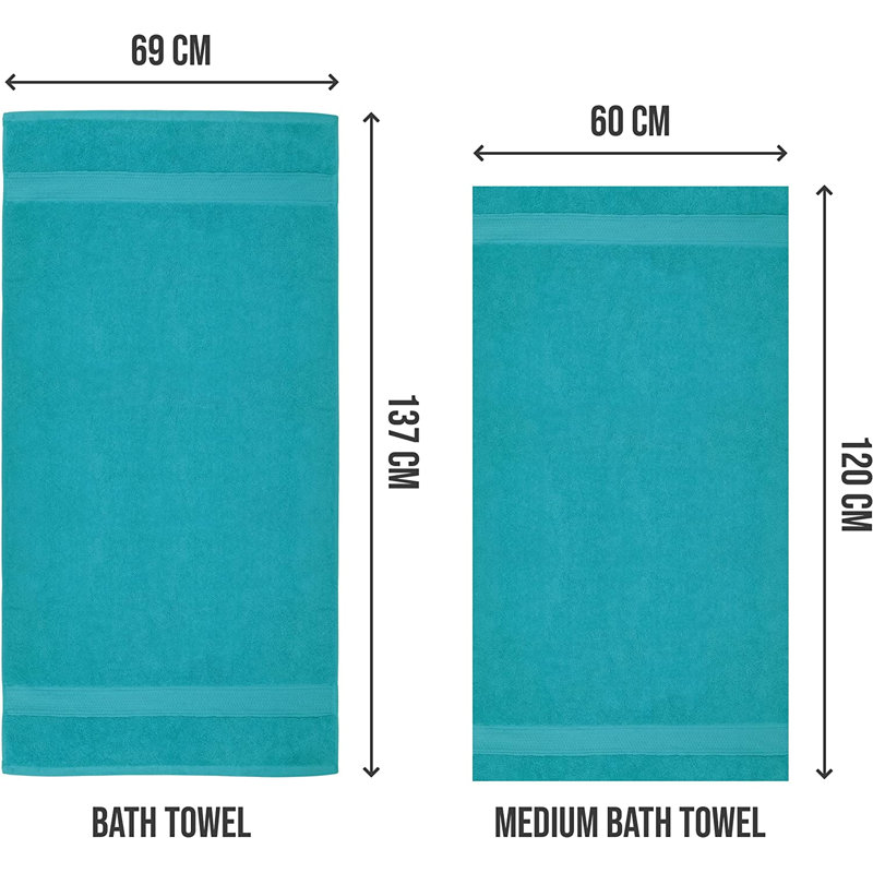 Dyshaun Cotton Blend Bath Towel, Turquoise