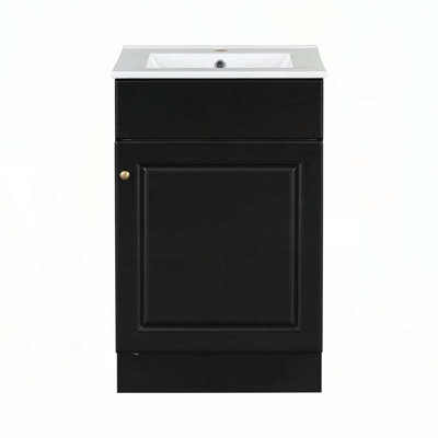 Meuble-lavabo 20 po avec lavabo en céramique, tablette réglable