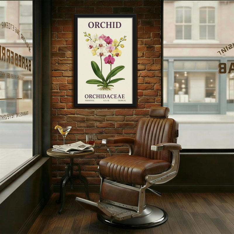«Plants & Flowers Orchid Flower», reproduction d'art botanique, H 30 po x l 20 po