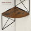 Besaw 127.5cm H x 20cm W Metal Corner Bookcase