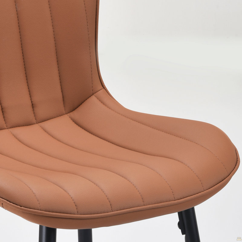 Ensemble de 2 tabourets de comptoir, chaises de cuisine et de salle à manger en similicuir, Brun