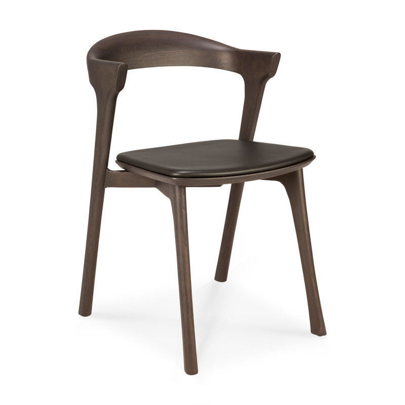 Bok Leather Dining Chair, Oak Brown Genuine Leather, Oak Brown
