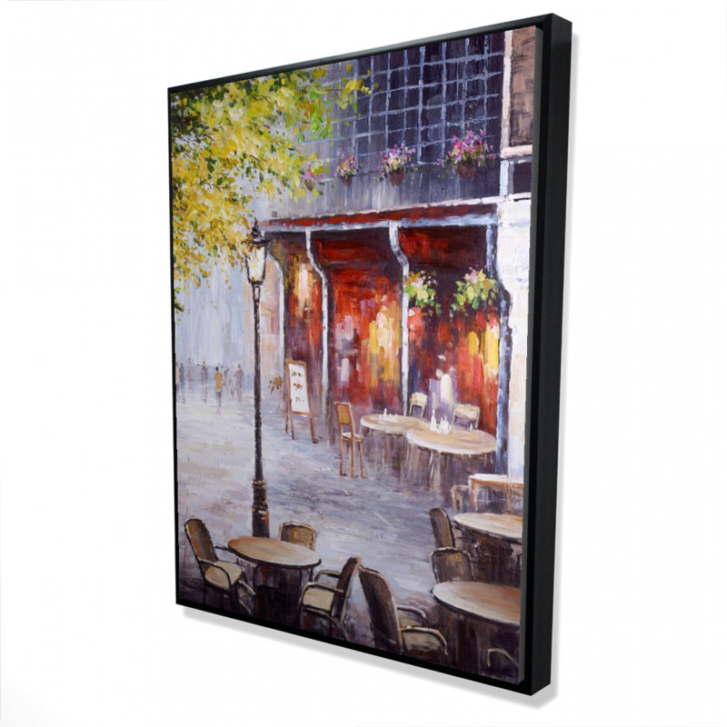 Outdoor Restaurant By A Nice Day Print On Canvas, H 48 po x l 36 po