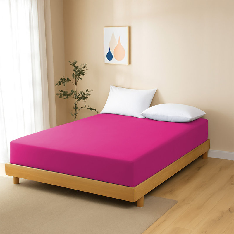 40 cm Soft Brushed Microfiber Extra Deep Fitted Sheet, Hot Pink, Single (3')