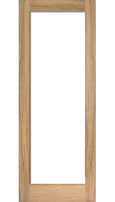 Pattern 10 1L Clear Glazed Unfinished Oak Internal Door