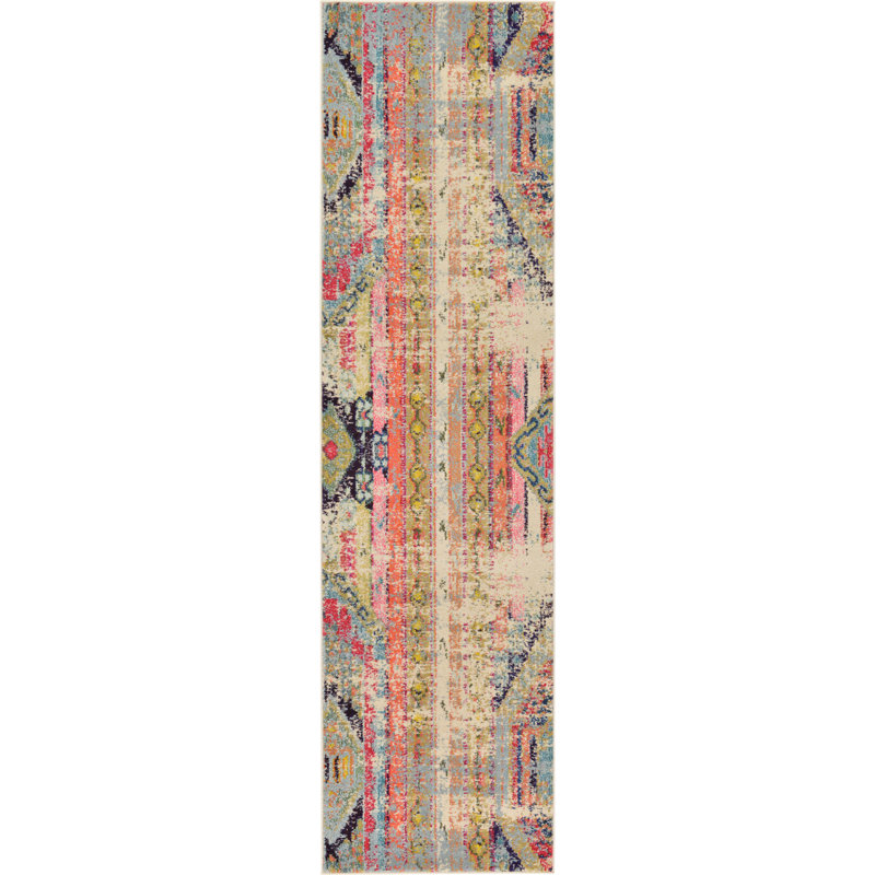 Indira Washable Geometric Indoor Rug, Runner 2'7" x 10'