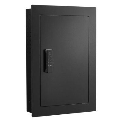 Coffre-fort mural dissimulé à 3 niveaux, coffre-fort de sécurité mural avec empreinte digitale, mot de passe, clé et bouton rotatif, coffre-fort en acier laminé à froid Q235 avec étagères réglables et porte-clés pour argent liquide, bijoux, passeport et documents