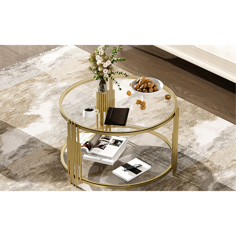 Table basse 31,5 po Modern, H 19,49 po x L 32,21 po x l 32,14 po, Transparent