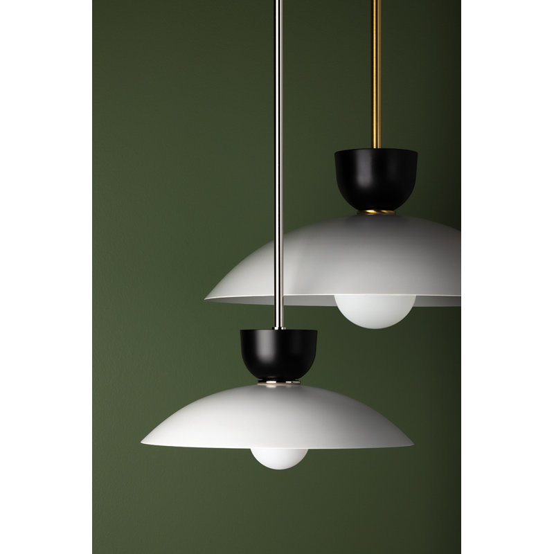 Viera 1 - Light Single Pendant, Polished Nickel, 10" H x 19.75" W x 19.75" D