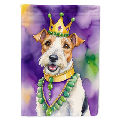 Double Sided 40'' H x 28'' W Polyester Mardi Gras House Flag
