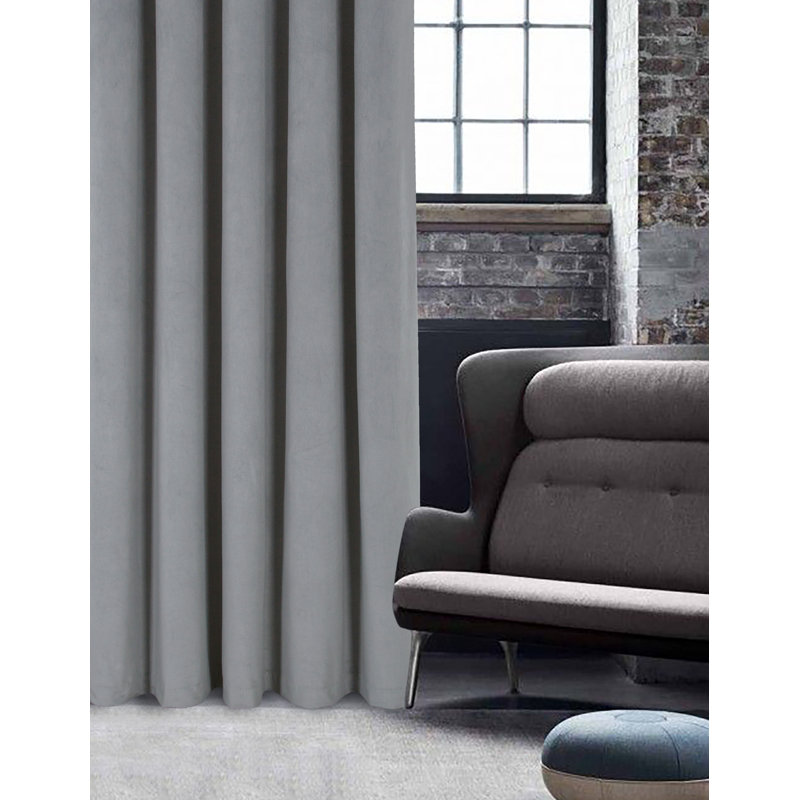 Meghann Eyelet Room Darkening Thermal Curtains, Grey, 165 W x 183 D cm