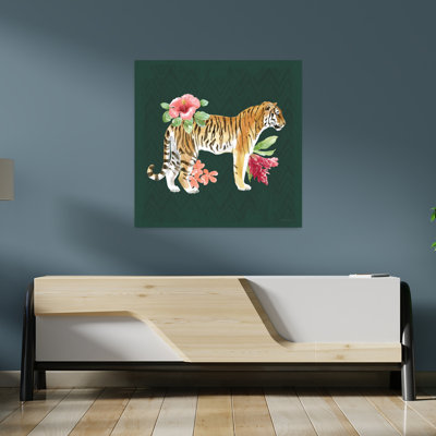«Tigre de la jungle IV», art floral tropical