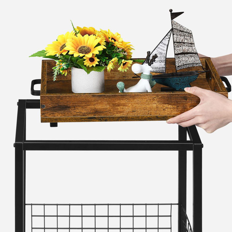 Table de bout à roulettes avec plateau