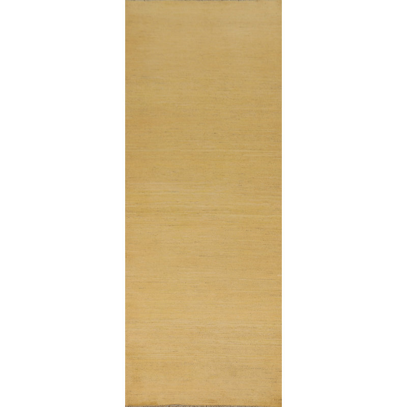 Tapis de couloir jaune moderne Gabbeh 3 x 10
