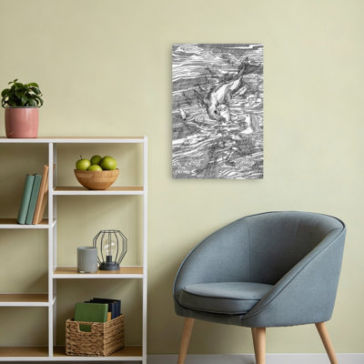 Femme et poisson couronné, art mural serein et fantaisiste