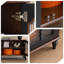 Meuble télé en bois manufacturé rétro noir-324667973
