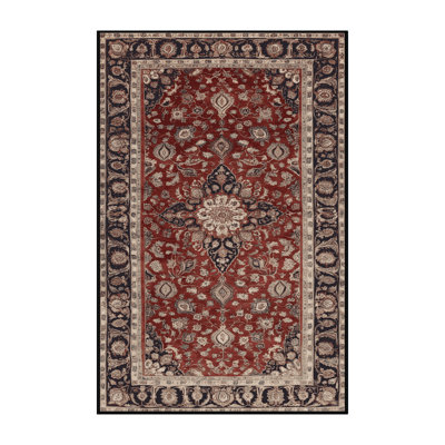Tapis persan noir lavable à la machine