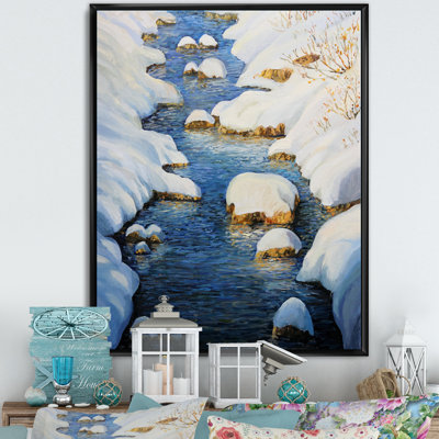 «Winter Snowy River», reproduction d'art sur toile traditionnelle