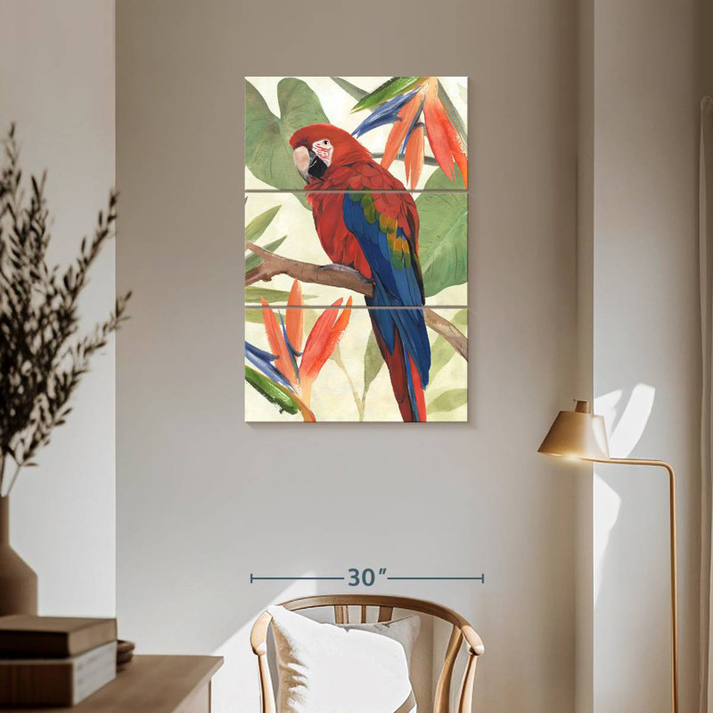 Brampt Tropical Parrot Composition II, 57" H x 36" W