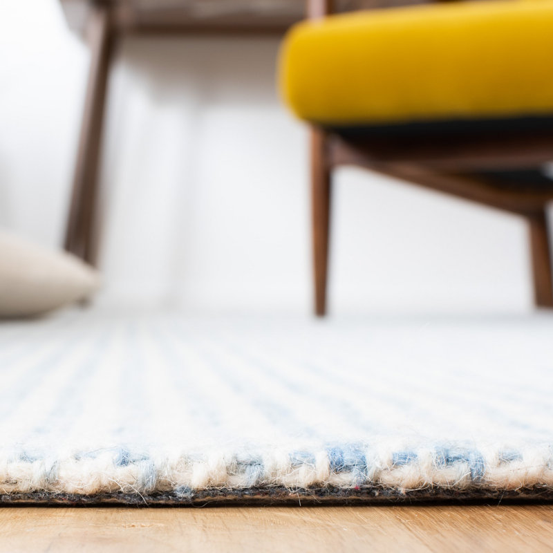 Earie Hand Woven Wool And Cotton Houndstooth Rug, Rectangle 3' x 5'