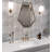 11 x 11.8 Bardiglio Nuvolato, Bianco Carrara Herringbone Polished Marble Tile-60739595