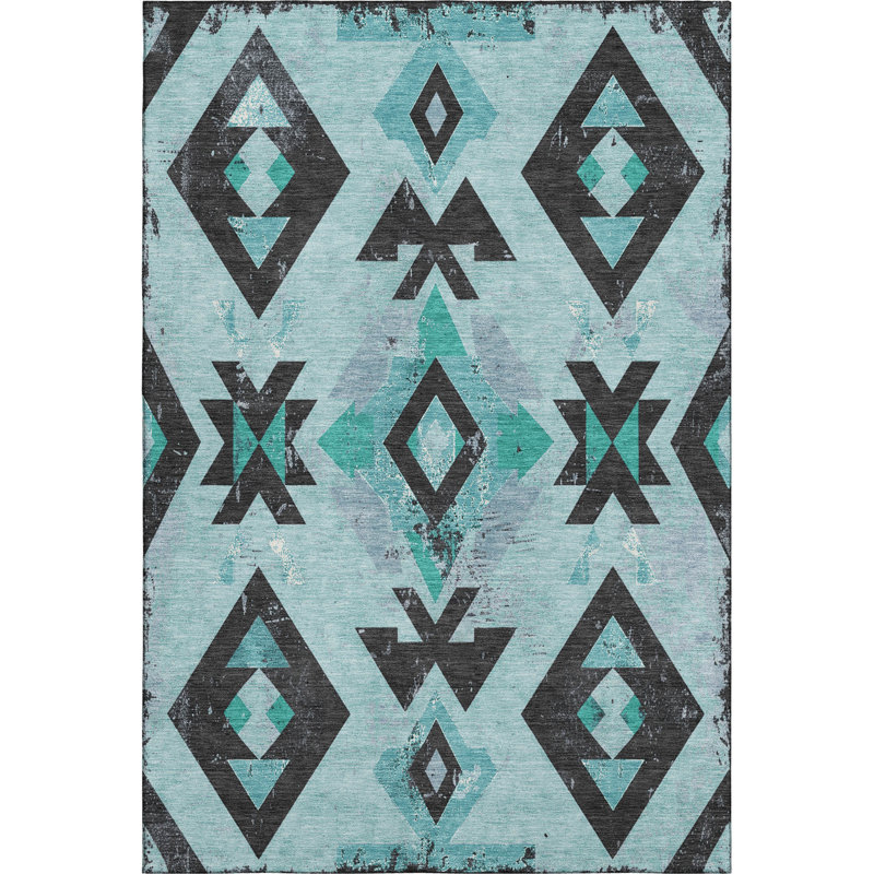 Premium Machine Washable Fairwood AMF1882 Aztec Rug, Rectangle 10' x 14'